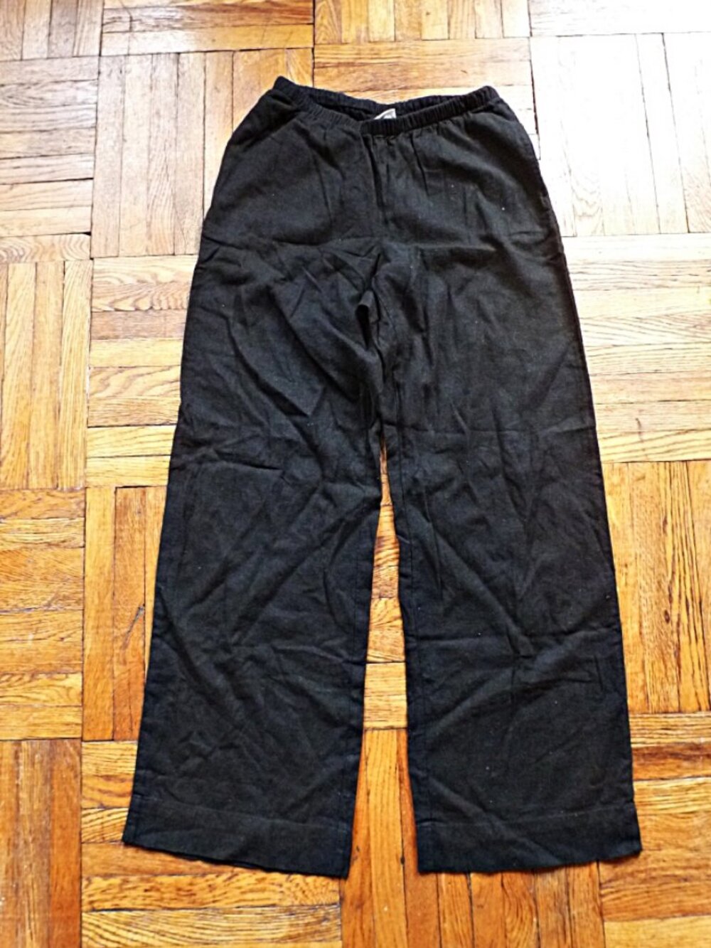 NWOT - a. new day Linen Blend Wide Leg Pull-On Pants in Black